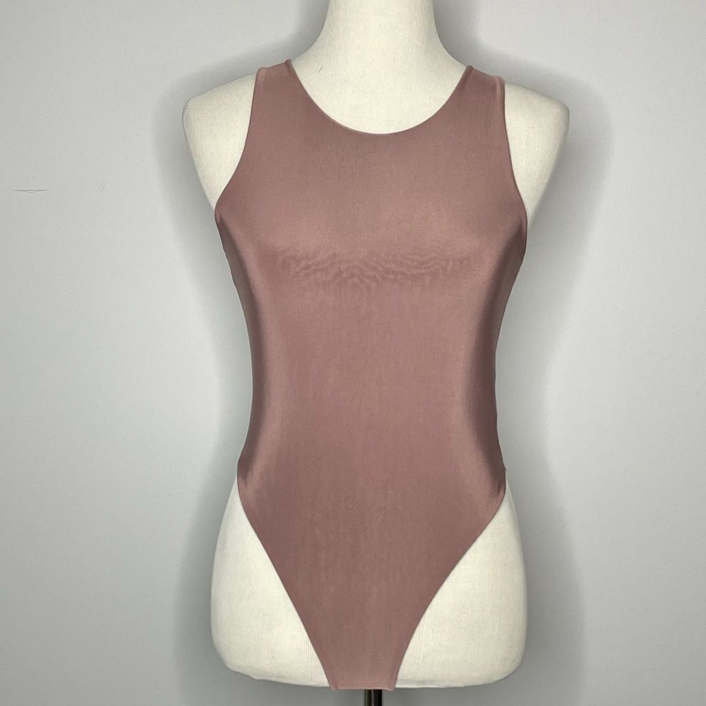 Pretty Little Thing- Solid Brown/Pink Bodysuit